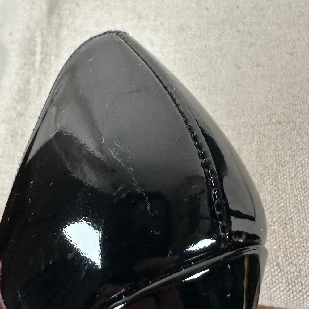Stuart Weitzman Black Patent Leather Pointed Toe Pumps U281043 High Heel Size 8
